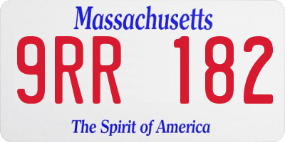 MA license plate 9RR182