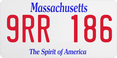MA license plate 9RR186
