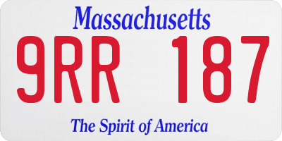MA license plate 9RR187