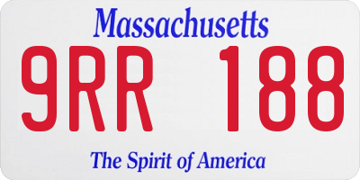 MA license plate 9RR188