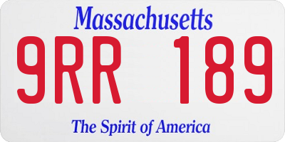 MA license plate 9RR189