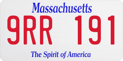MA license plate 9RR191