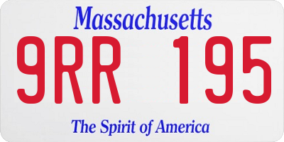 MA license plate 9RR195