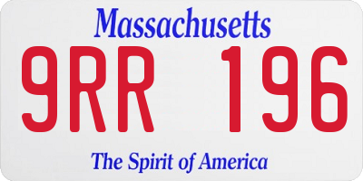 MA license plate 9RR196