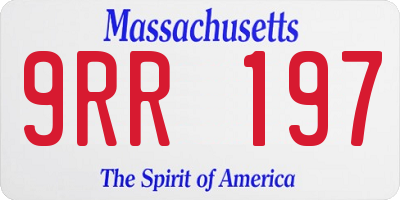 MA license plate 9RR197