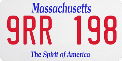 MA license plate 9RR198
