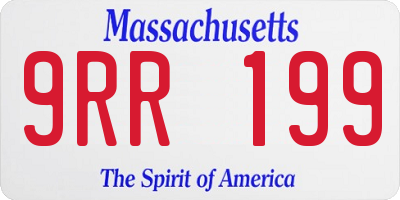 MA license plate 9RR199