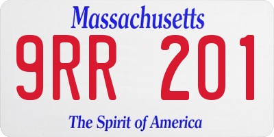 MA license plate 9RR201