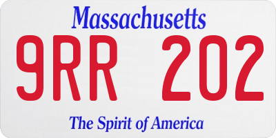 MA license plate 9RR202