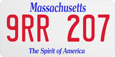 MA license plate 9RR207