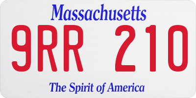MA license plate 9RR210