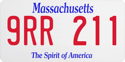 MA license plate 9RR211