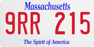 MA license plate 9RR215