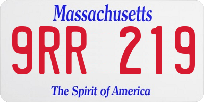 MA license plate 9RR219