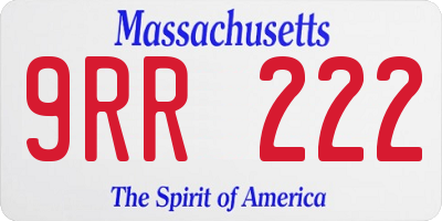 MA license plate 9RR222