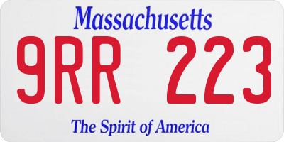 MA license plate 9RR223