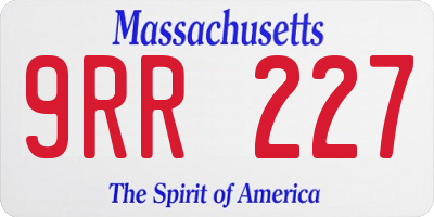 MA license plate 9RR227