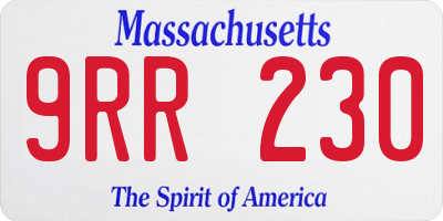 MA license plate 9RR230