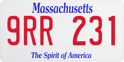 MA license plate 9RR231
