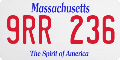 MA license plate 9RR236