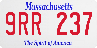 MA license plate 9RR237