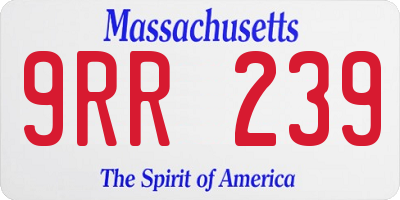 MA license plate 9RR239