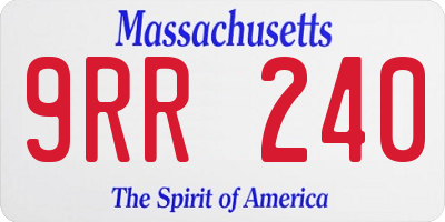 MA license plate 9RR240