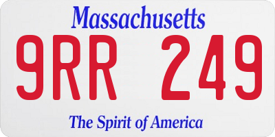 MA license plate 9RR249