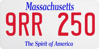 MA license plate 9RR250