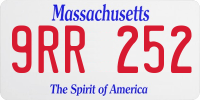 MA license plate 9RR252