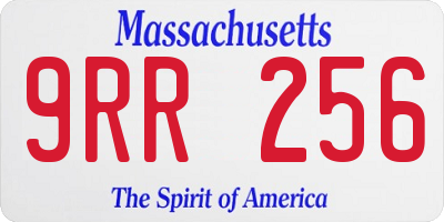 MA license plate 9RR256