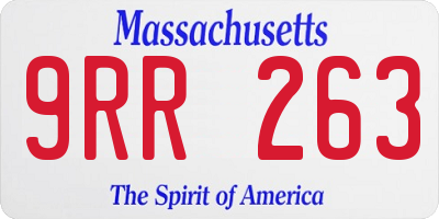 MA license plate 9RR263
