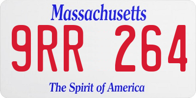 MA license plate 9RR264