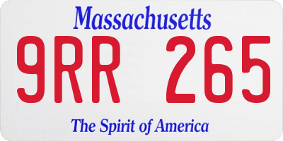 MA license plate 9RR265