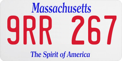 MA license plate 9RR267