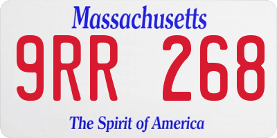 MA license plate 9RR268