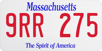 MA license plate 9RR275