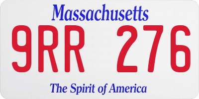 MA license plate 9RR276