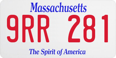 MA license plate 9RR281