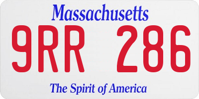 MA license plate 9RR286