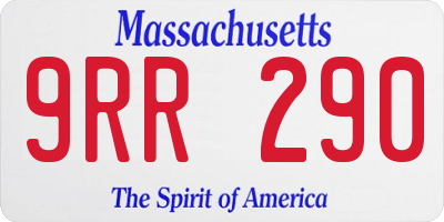 MA license plate 9RR290