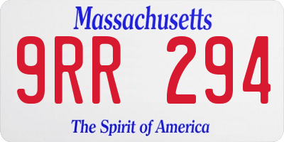 MA license plate 9RR294