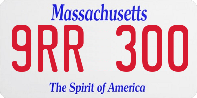 MA license plate 9RR300