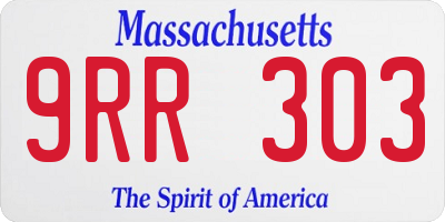 MA license plate 9RR303