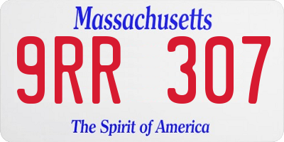MA license plate 9RR307