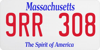 MA license plate 9RR308