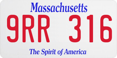 MA license plate 9RR316