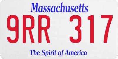 MA license plate 9RR317