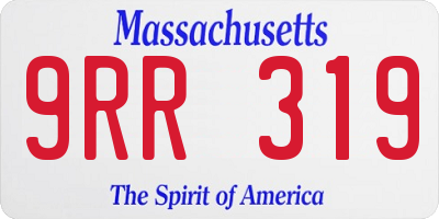 MA license plate 9RR319