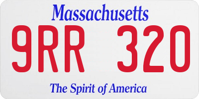 MA license plate 9RR320